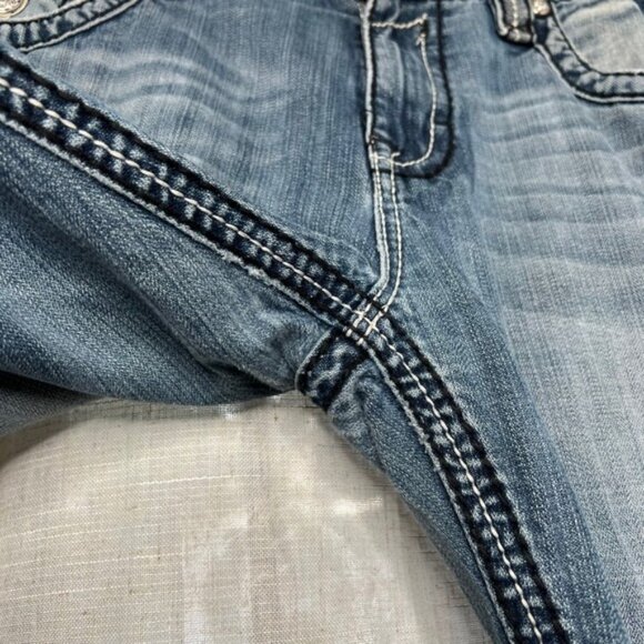 Rock Revival Marcy Straight Fit Jeans Distressed Medium Wash Denim Men's Size 38 - Picture 4 of 13